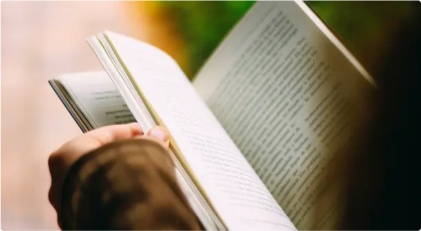 A woman reading a book